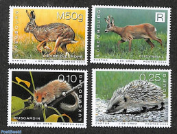 Luxemburg 2022 Mammals 4v, Mint NH, Nature - Animals (others & Mixed) - Deer - Hedgehog - Rabbits / Hares - Wild Mammals - Unused Stamps