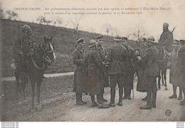 W8- 57) CHATEAU SALINS  (MOSELLE) LE 17 NOVEMBRE 1908 - PARLEMENTAIRES ALLEMANDS ESCORTES PAR 2 SAPHIS - (2 SCANS) - Chateau Salins