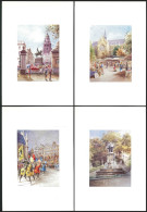 Série De 8 Reproductions D'aquarelles De Colin - Bruxelles 1992 Dans Enveloppe Manneken Pis - Wasserfarben