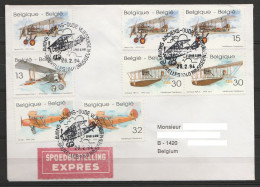 Belgique - Lettre EXPRES Affr. N°2543/46 Avions Anciens Oblit 1e Jour Bruxelles 26.2.1994 - Lettres & Documents