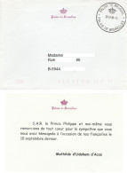 Belgique - Carte De Remerciements De La Princesse Mathilde Càd 'Palais De Bruxelles' 26/10/1999 (Royauté Dynastie) - Franquicia