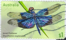 AUSTRALIA 2017 $1 Multicoloured, Stamp Collecting Month-Jewel Flutterer Micro Cuts Self Adhesive Used - Oblitérés