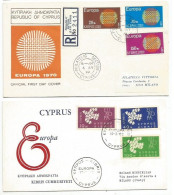 FDC Europa CEPT 1962 + 1970 From Cyprus Both Registered To Italy - Collezioni