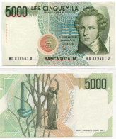 Italy 5000 Lire 1985 Very Fine - 50.000 Lire