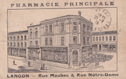 X18-33) LANGON - PHARMACIE PRINCIPALE - RUE MAUBEC  &  NOTRE DAME - SIGNEE Vve COLIN 1919 - ( 2 SCANS ) - Langon