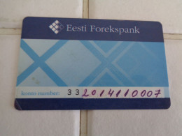 Estonia Bank Card - Cartes De Crédit (expiration Min. 10 Ans)