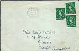 GRANDE BRETAGNE 1956: LSC De Warrington Pour Genève (Suisse) - Lettres & Documents