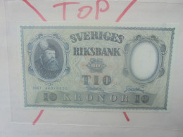 SUEDE 10 KRONOR 1957 Neuf (B.33) - Suède