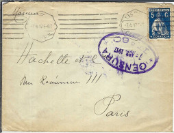 PORTUGAL 1917: LSC De Lisbonne Pour Paris (France) Avec Cachet De Censure Portugaise - Lettres & Documents