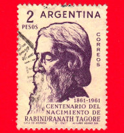 ARGENTINA - Usato - 1961 - 100 Anni Della Nascita Di Rabindranath Tagore (1861-1941) - 2 - Gebruikt