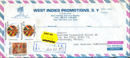 Dominican Republic Registered Air Mail Cover Sent To Sweden 13-12-1990 - Dominican Republic