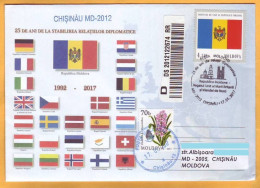 2017  Moldova Diplomatic Relations.Moldova, The United Kingdom And Northern Ireland. Flags Of Europe. 25 Years. - Moldova