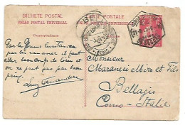 Portugal PSC C.2 Lisboa 31aug1912 X Italy - Postal Stationery