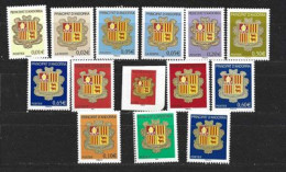 ANDORRE. Faciale 9,95 Euro, Série Des Armoiries D'Andorre.14 T-p Neufs **,inclus Adhesif. Different:ITVF & Phil@poste - Unused Stamps