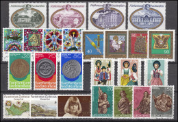 667-691 Liechtenstein Jahrgang 1977 Komplett, Postfrisch - Unused Stamps