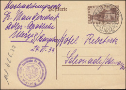 Postkarte P 25 Kaserne Mit SSt MERZIG Das Tor Zum Romantischen Saartal  24.6.33 - Covers & Documents