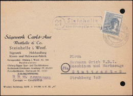 Landpost Steinhelle über Olsberg (Sauerland) 1948 Auf Postkarte - Autres & Non Classés
