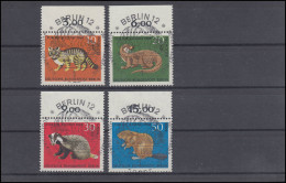 316-319 Vom Aussterben Bedrohte Tiere: Oberrand-Satz Mit Zentrischen ESSt BERLIN - Used Stamps