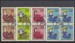 322-325 Wofa Puppen 1968: Viererblock-Satz Zentrische ESSt BERLIN 3.10.68 - Usati