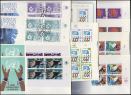 UNO Genf 46-55 Jahrgang 1975, ER-VBl. Mit TAB, Mit Bl.1 Auf 11 Schmuck-FDC GENF - Altri & Non Classificati