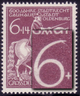 907III Oldenburg 1945: Strich Oben Durch Die 6, Feld 5, ** - Abarten & Kuriositäten