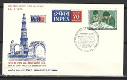 INDE. N°313 Sur Enveloppe 1er Jour (FDC) De 1970. Exposition Philatélique à New Delhi. - FDC