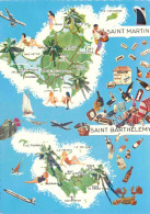 Guadeloupe - Saint Barthelemy - Carte Géographique - Illustration - Carte Dentelée - CPSM Grand Format - Carte Neuve - V - Saint Barthelemy