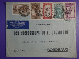 DM 10  ALGERIE   BELLE LETTRE  1938    A BORDEAUX    FRANCE  +AFF. INTERESSANT +++ - Lettres & Documents
