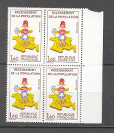 Recensement De La Population , N° 2202a ** Sans Le 7 ,2 Exemplaires Tenant A Normal - Unused Stamps