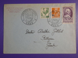 DM 10  ALGERIE   BELLE LETTRE  1953 ORAN A   PELLEGRUE   FRANCE  +AFF. INTERESSANT +++ - Covers & Documents