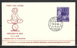 INDE. N°105 Sur Enveloppe 1er Jour (FDC) De 1958. Journée De L'Enfance. - Andere & Zonder Classificatie