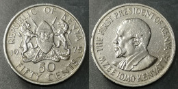 Monnaie Kenya - 1975   - 50 Cents Jomo Kenyatta avec Légende - Kenya