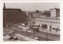 Bochum-Innenstadt: OPEL OLYMPIA '52, TRAM, DKW CABRIO, MERCEDES 170 VA, VW 1200 KÄFER/COX - Massenbergstr.1953 - Turismo