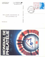 Entier FRANCE - Carte Postale électronique Philexfrance 89 Oblitéré - 2f20 Liberté Gandon Bleu - Pseudo-officiële  Postwaardestukken