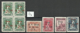 Turkey; 1930 Ankara-Sivas Railway Stamps ERROR "Comma Instead Of Dot In Front Of The Letter (D)" MNH**/MH* - Ongebruikt