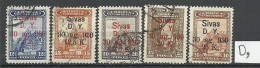 Turkey; 1930 Ankara-Sivas Railway Stamps ERROR "Comma Instead Of Dot In Front Of The Letter (D)" - Usati