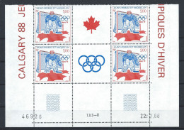 St Pierre Et Miquelon N°487A** (MNH) 1988 - J.O à Calgary - Coin Daté - Ongebruikt