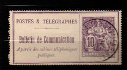 Timbres Téléphone Et Télégraphe , N° 22 10c Violet Oblitéré - Telegraph And Telephone