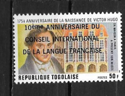 1977 - N° 897 **MNH - Hugo, 10 Ans Conseil De La Langue Française - Togo (1960-...)