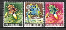 1969 - N° 606 + 607 + 608 **MNH - L'homme Sur La Lune - Togo (1960-...)
