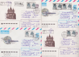 Urss Russie Kalmoukie Kalmykia Russia Local Post Satellite Overprint Stamp Cover Lettre Timbre Surcharge Lot 4 Lettres - Locales & Privados