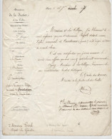 Autographe, Martin Du Nord, Ministre De La Justice,1847.Roul Député Gironde, église De Cauderan érigée Cure De 2e Classe - Político Y Militar