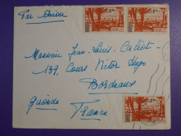 DM 10    MAROC BELLE   LETTRE ENV.  1935 MARAKECH  A BORDEAUX FRANCE    +AFF. INTERESSANT +++ - Cartas & Documentos