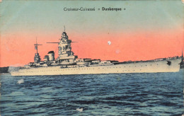 FRANCE - Croiseur Cuirassé - Dunkerque - Bateau - La Mer - Vue Sur Le Croiseur Cuirassé - Carte Postale Ancienne - Dunkerque