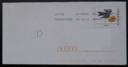 Enveloppe PAP De Service La Poste Timbre Logo Oiseau Noir Et Bleu Sur Jaune La Poste  Oblitéré - Cartas & Documentos