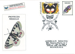 COV 20 - 631 BUTTERFLY, Romania - Cover - Used - 2003 - Butterflies
