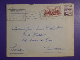 DM 10    MAROC BELLE   LETTRE RR  1953  MARAKECH  A  LAUSANNE SUISSE    +AFF. INTERESSANT +++ - Covers & Documents