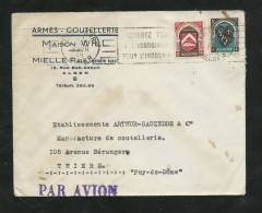 Algérie Lettre Maison Will Par Avion Alger Le 24/02/1949 Pour Thiers Les N°268 Et 270 Flamme "Adhérez..Indochine"   B/TB - Storia Postale