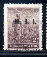 ARGENTINA 1912 1914 OFFICIAL DEPARTMENT STAMP  OVERPRINTED M.J.I.MINISTRY JUSTICE INSTRUCTION MJI 2c USED USADO - Service