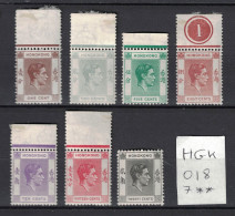 Hong Kong - Yvert 140/147 Neufs SANS Charnière (charnière En Marge) - Scott#154/159A - Georges VI - Ungebraucht